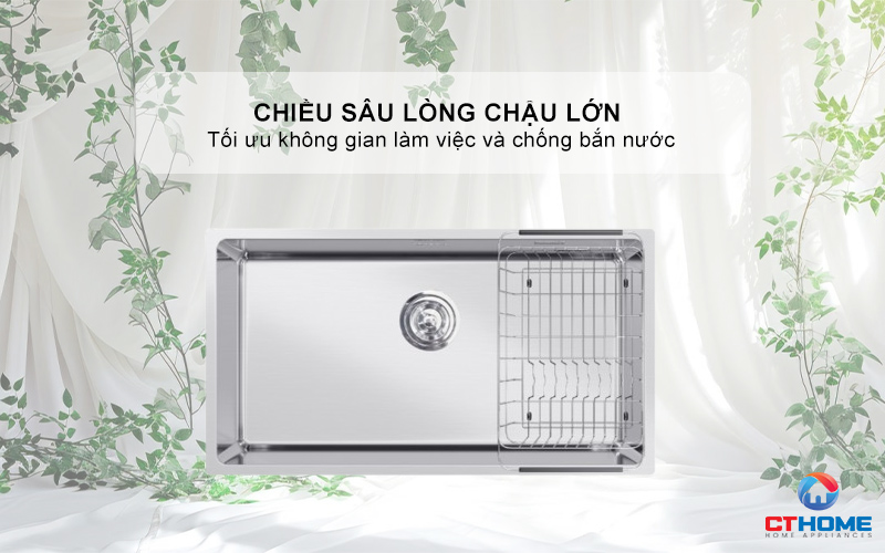 CHẬU RỬA BÁT INOX 1 HỐC RỬA KONOX STELO 780U STELO780U 4