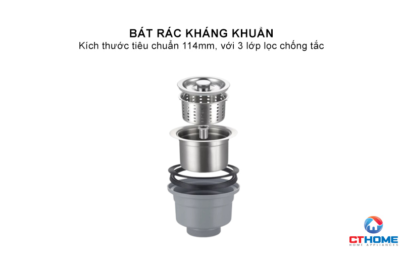 CHẬU RỬA BÁT INOX 1 HỐC RỬA KONOX STELO 780U STELO780U 5