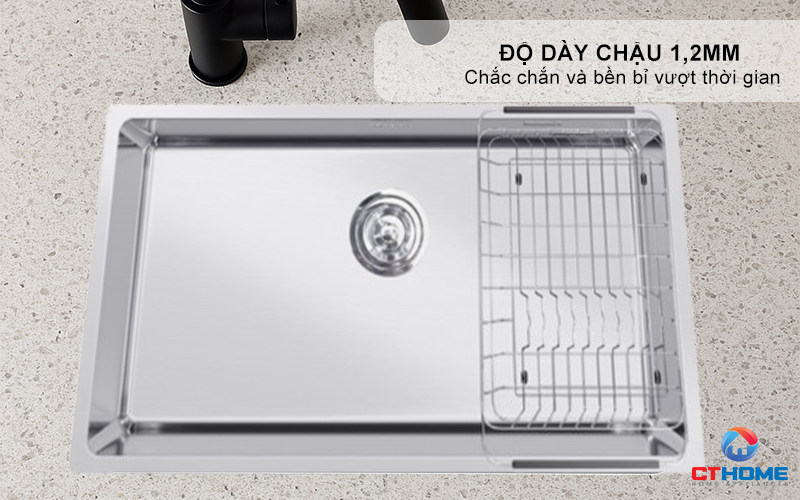 CHẬU RỬA BÁT INOX 1 HỐC RỬA KONOX STELO 780U STELO780U 7