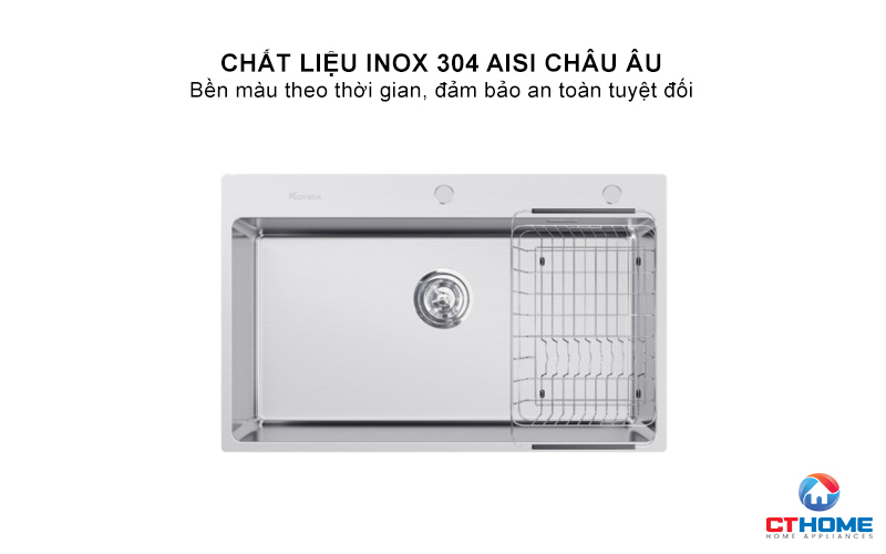 CHẬU RỬA BÁT INOX  1 HỐC RỬA KONOX STELO 790 STELO790 2