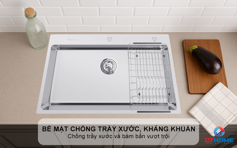 CHẬU RỬA BÁT INOX  1 HỐC RỬA KONOX STELO 790 STELO790 3