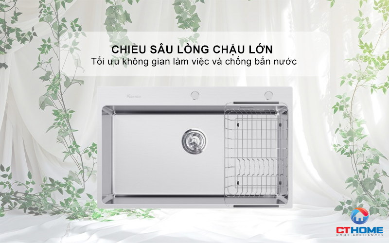 CHẬU RỬA BÁT INOX  1 HỐC RỬA KONOX STELO 790 STELO790 4