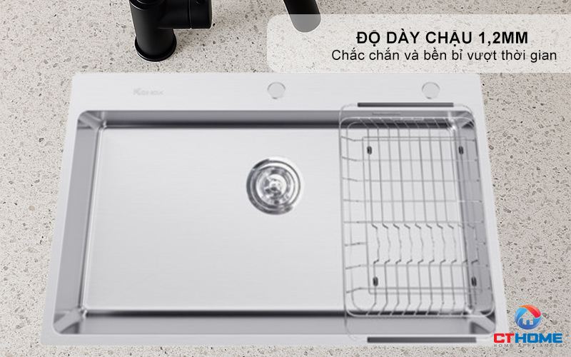 CHẬU RỬA BÁT INOX  1 HỐC RỬA KONOX STELO 790 STELO790 7
