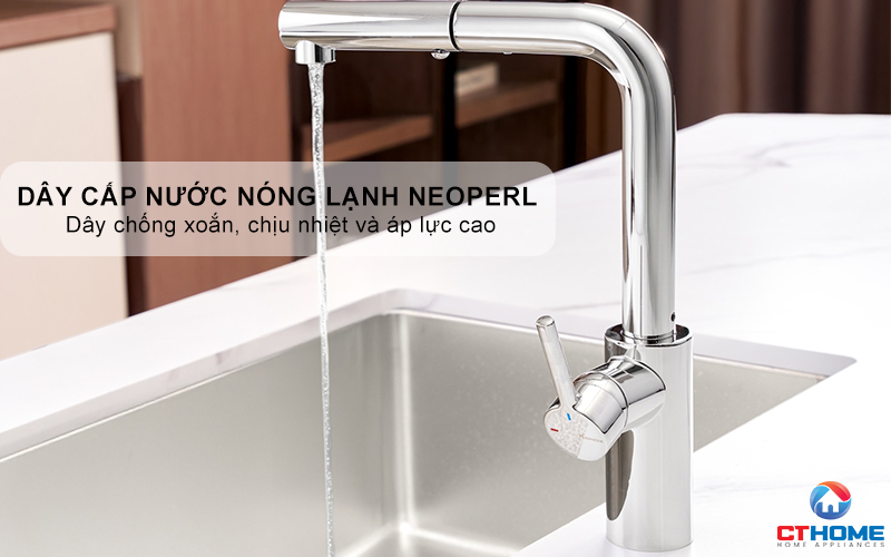 VÒI RỬA BÁT DÂY RÚT KONOX VIRA CHROME  KONOXVIRACHROME 10