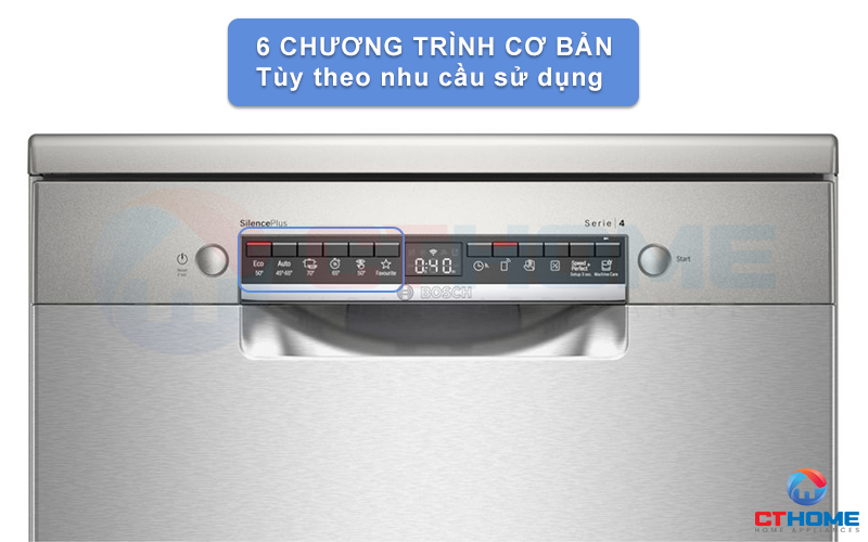 Máy rửa bát Bosch SMS4ECI26E vớ 6 chương trình cơ bản