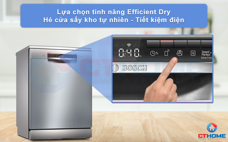 Tính năng Efficient Dry sấy khô hiệu quả kết hợp hé cửa