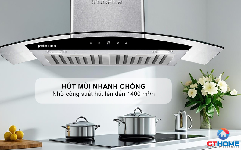 MÁY HÚT MÙI GẮN TƯỜNG KÍNH CONG KOCHER K-228PRO NGANG 70CM  K228PRO 3