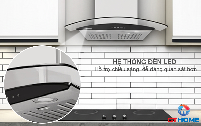 MÁY HÚT MÙI GẮN TƯỜNG KÍNH CONG KOCHER K-228PRO NGANG 70CM  K228PRO 2