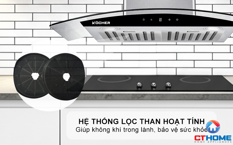 MÁY HÚT MÙI GẮN TƯỜNG KÍNH CONG KOCHER K-228PRO NGANG 70CM  K228PRO 4