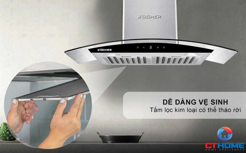 MÁY HÚT MÙI GẮN TƯỜNG KÍNH CONG KOCHER K-228PRO NGANG 70CM  K228PRO 6