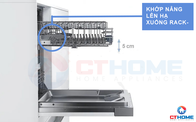 Dễ dàng điều chỉnh độ cao giữa các giàn chứa nhờ khớp nâng hạ Rackmatic linh hoạt