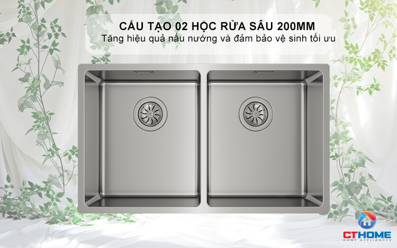 CHẬU RỬA BÁT INOX TEKA 2 HỐ RỬA BE LINEA RS15 2B 740 BELINEARS152B740 2