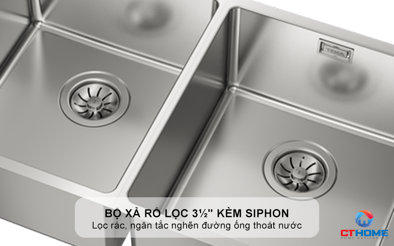 CHẬU RỬA BÁT INOX TEKA 2 HỐ RỬA BE LINEA RS15 2B 740 BELINEARS152B740 6
