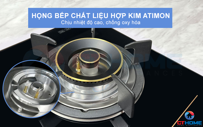 Họng bếp được làm bằng hợp kim ATIMON