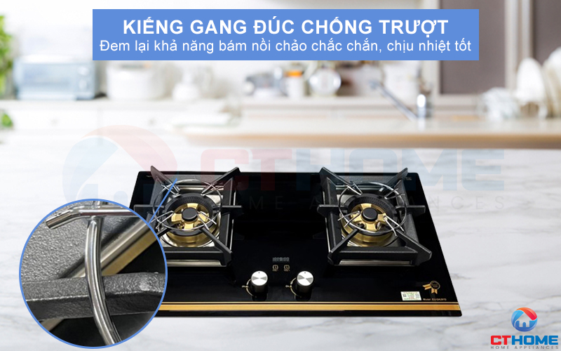Kiềng gang đúc chống trượt, khay inox 304 chống han gỉ