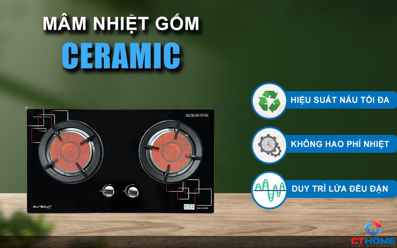 Mâm nhiệt bằng gốm Ceramic giúp tăng hiệu suất nấu tối đa