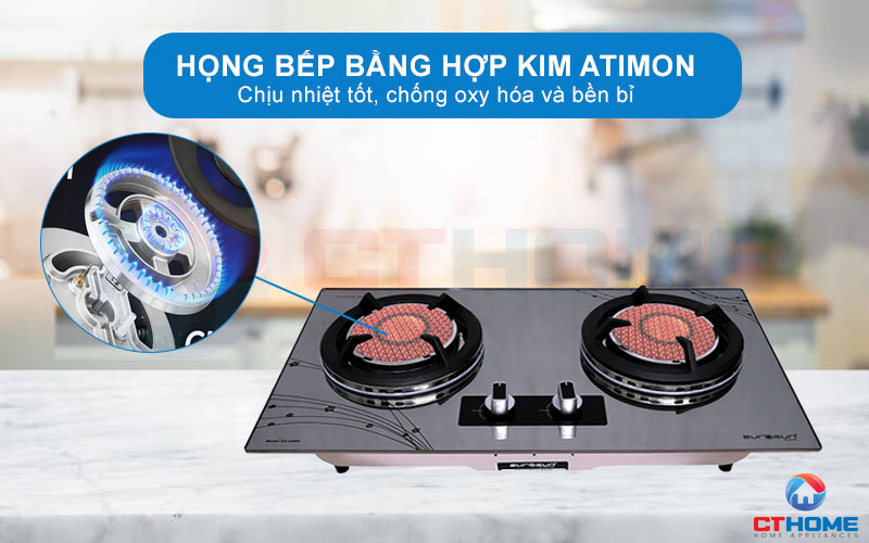 Họng bếp hợp kim bền bỉ, chịu nhiệt tốt