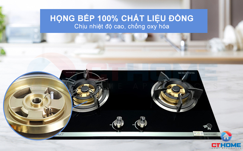 Họng bếp chất liệu đồng 100%