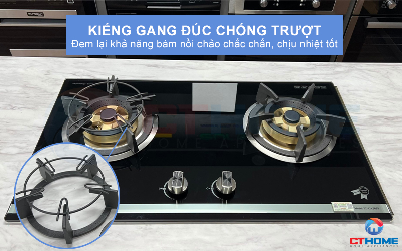 Kiềng gang đúc chống trượt, khay inox 304 chống han gỉ