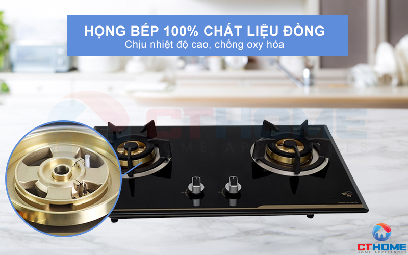 Họng bếp chất liệu đồng 100%