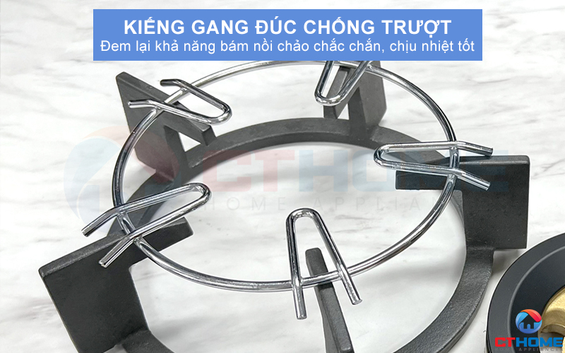 Kiềng gang đúc chống trượt, khay inox 304 chống han gỉ