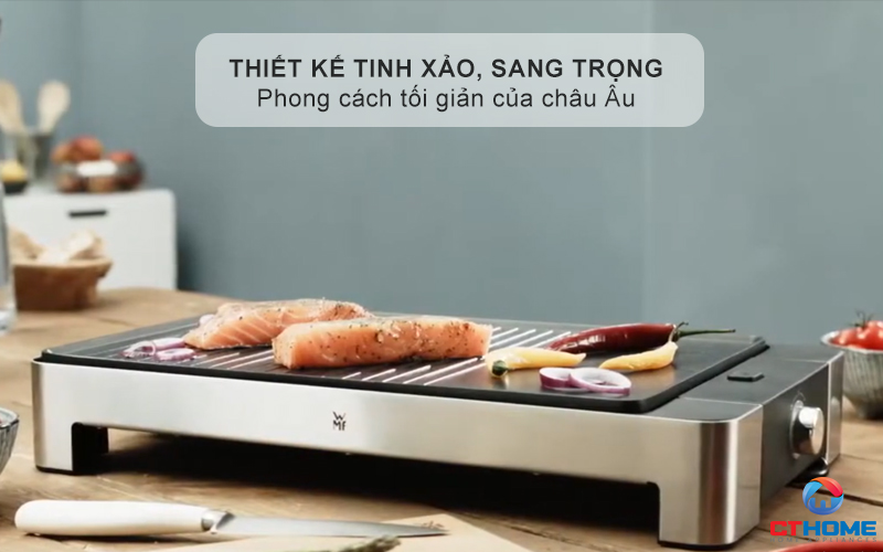 BẾP NƯỚNG WMF LONO TGRILL FLAT&RIBBED 0415340011 MẶT PHẲNG, CÓ GÂN 2300W 1