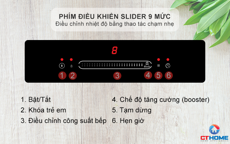 Phím điều khiển 9 mức công suất