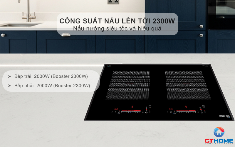 Công suất nấu lên tới 2300W