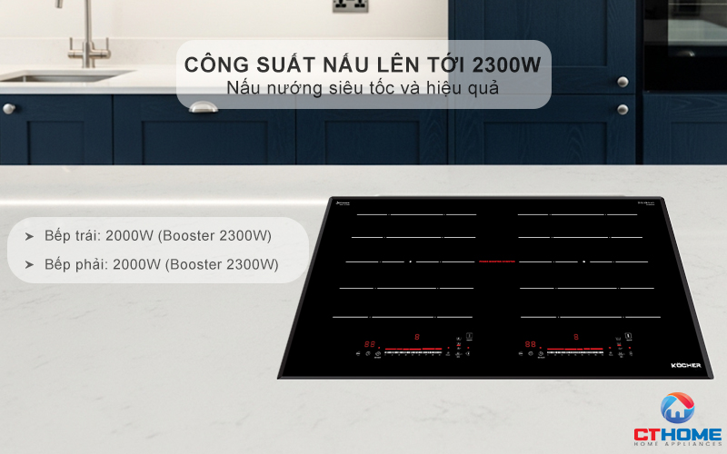 Công suất nấu lên tới 2300W