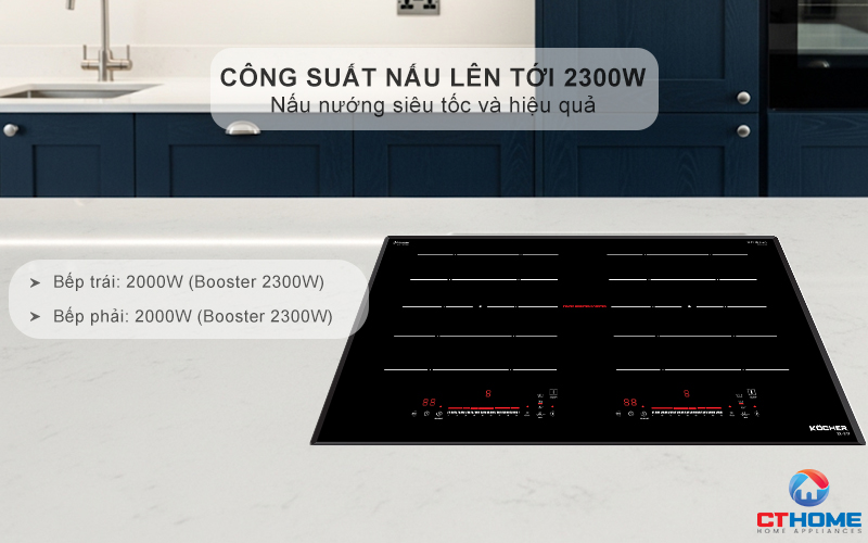Công suất nấu lên tới 2300W