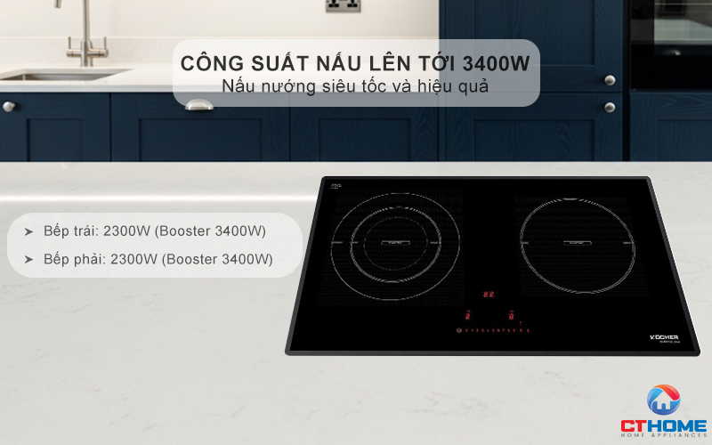 Công suất nấu lên tới 3400W