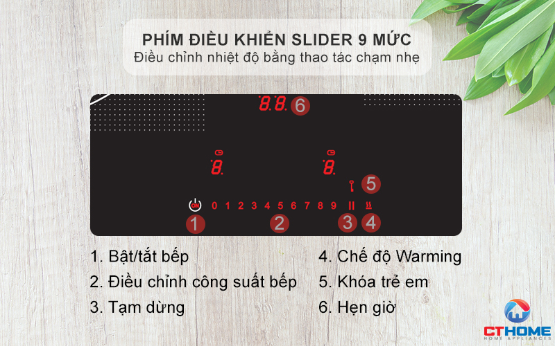 Phím điều khiển slider 9 mức công suất