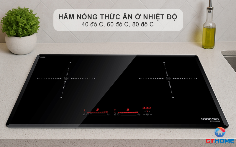 Hâm nóng thức ăn ở nhiệt độ: 40 độ C, 60 độ C, 80 độ C