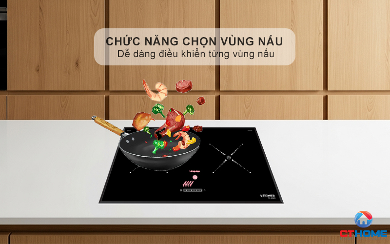 Chức năng chọn vùng nấu thông minh vượt trội