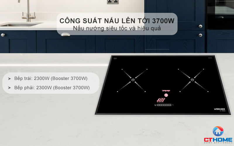Công suất nấu tối đa lên tới 3700W