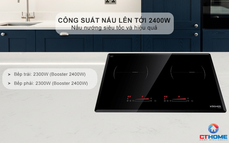 Công suất nấu lên tới 2400W