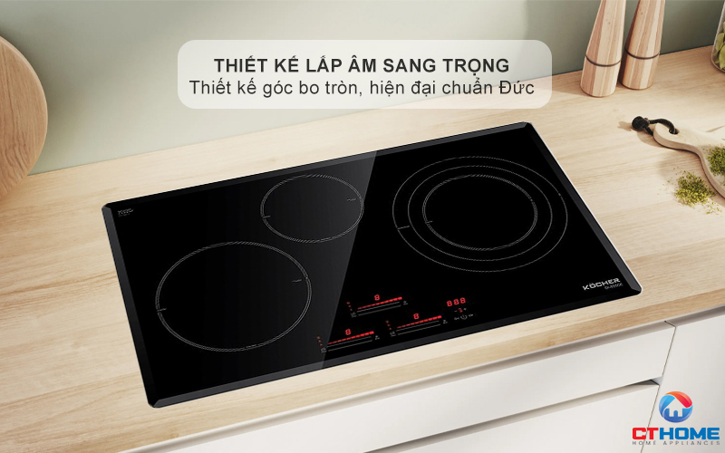 Thiết kế bếp góc bo tròn, sang trọng, hiện đại chuẩn Đức