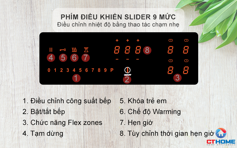 Phím điều khiển slider 9 mức công suất
