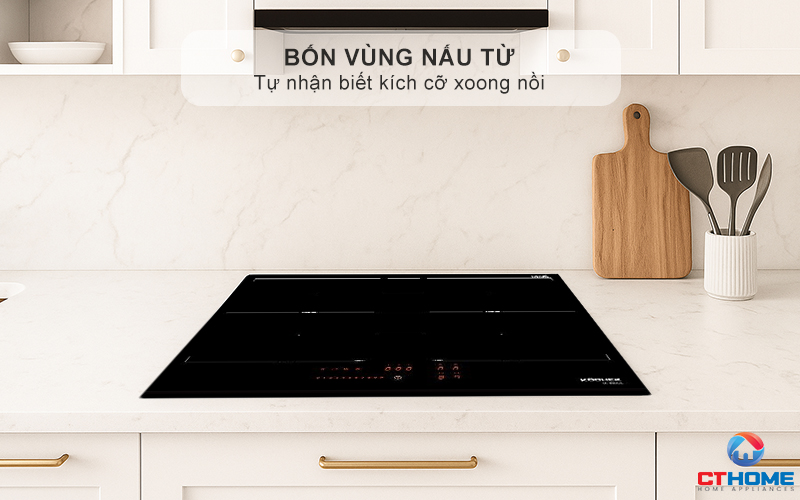 Bốn vùng nấu từ, tự nhận diện xoong nồi