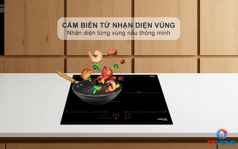 Cảm biến từ nhận diện từng vùng nấu thông minh