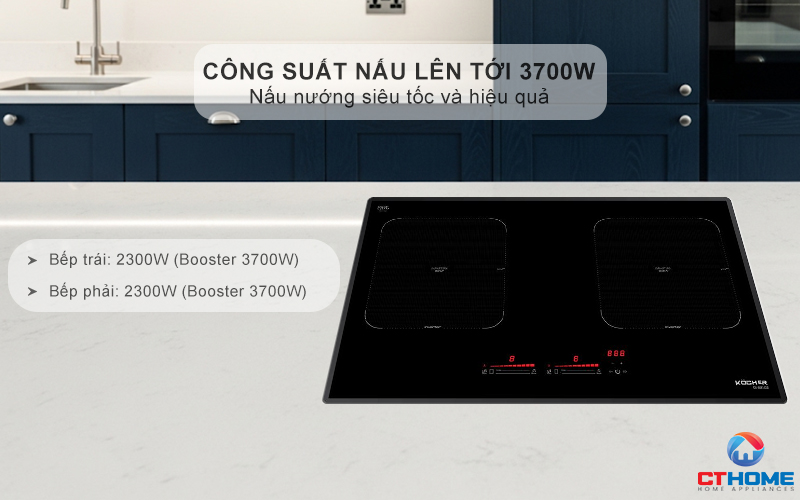 Công suất nấu lên tới 3700W