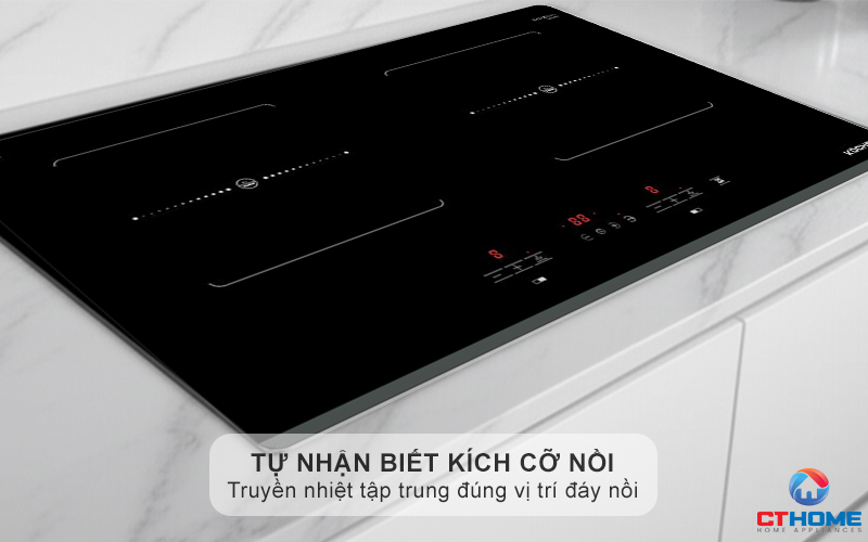 Vùng nấu từ tự nhận biết kích cỡ xoong nồi