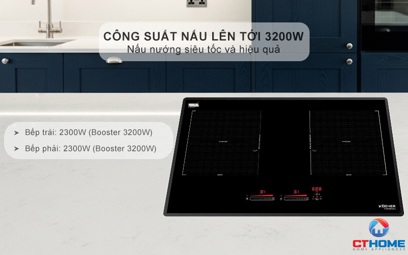 Công suất nấu lên tới 3200W