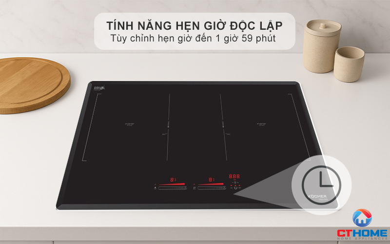 Tính năng hẹn giờ độc lập cho từng vùng nấu