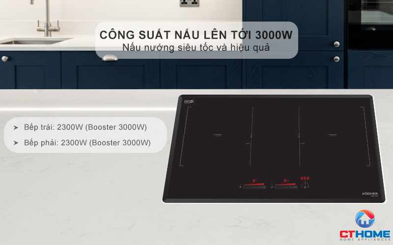 Công suất nấu lên tới 3000W