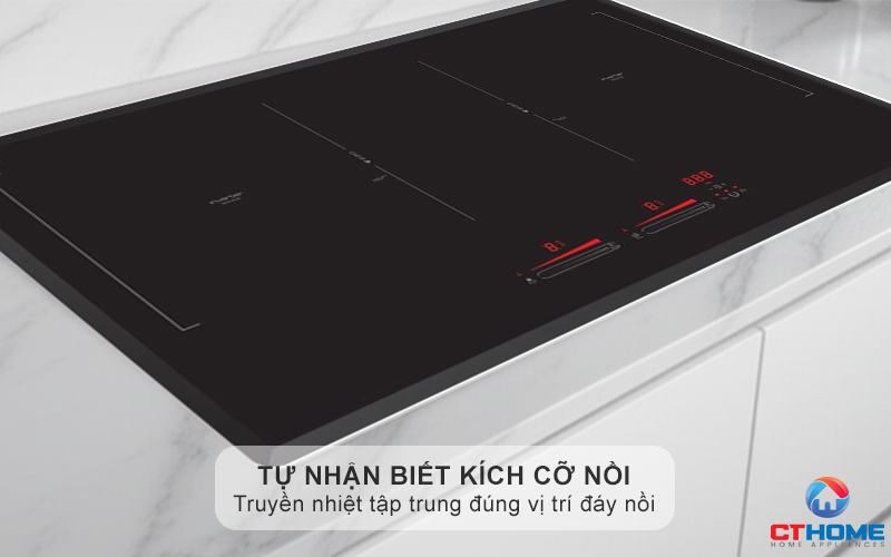Vùng nấu từ tự nhận biết kích cỡ xoong nồi