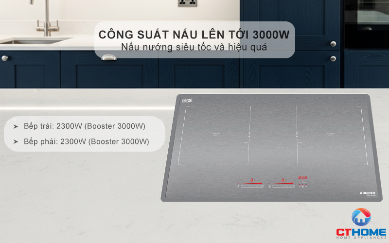 Công suất nấu tối đa lên tới 3000W