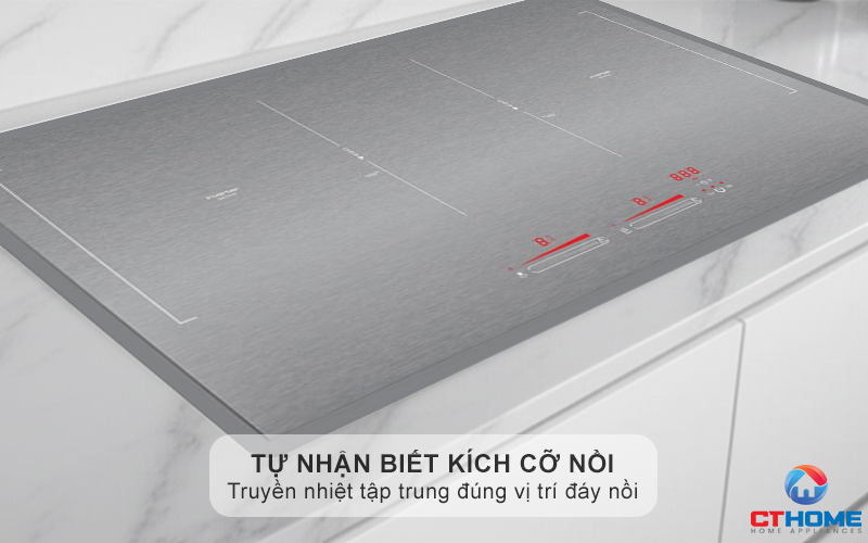Vùng nấu từ tự nhận biết kích cỡ xoong nồi