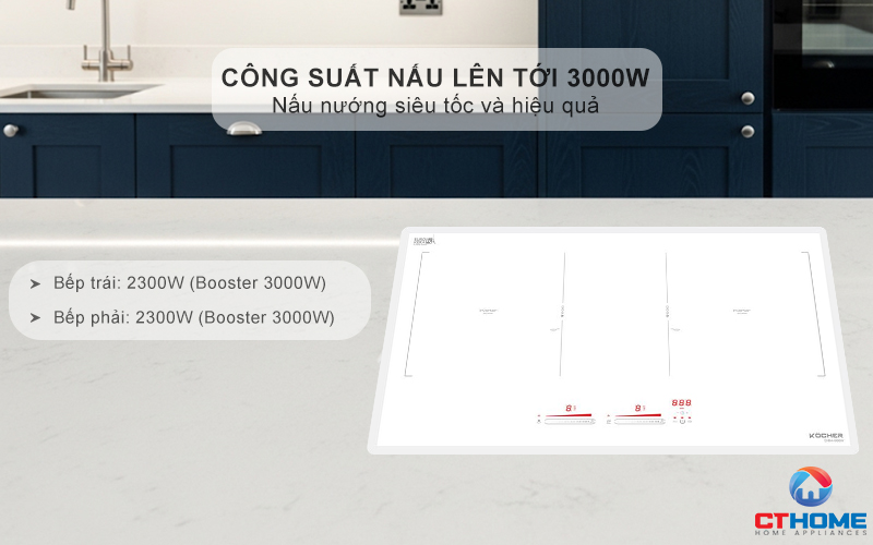 Công suất nấu lên tới 3000W