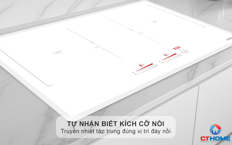 Vùng nấu từ tự nhận biết kích cỡ xoong nồi